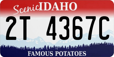 ID license plate 2T4367C
