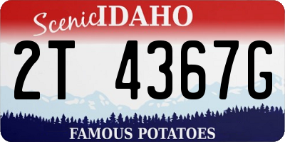 ID license plate 2T4367G