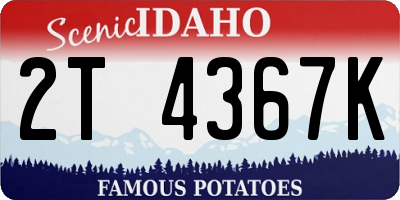 ID license plate 2T4367K