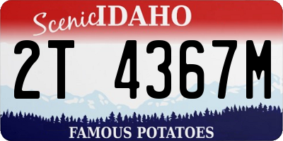 ID license plate 2T4367M