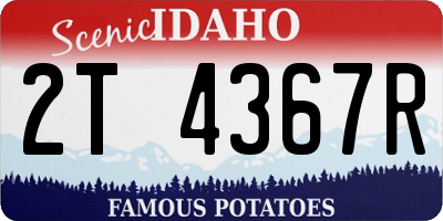 ID license plate 2T4367R