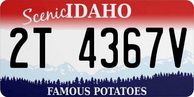 ID license plate 2T4367V