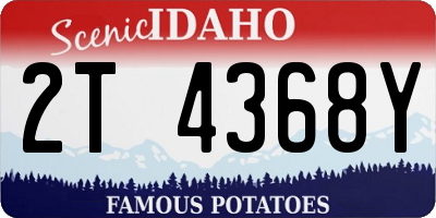 ID license plate 2T4368Y