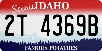 ID license plate 2T4369B