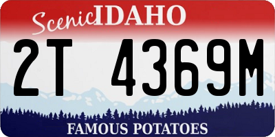 ID license plate 2T4369M