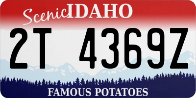 ID license plate 2T4369Z