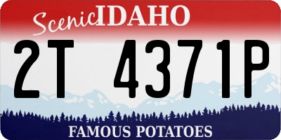 ID license plate 2T4371P
