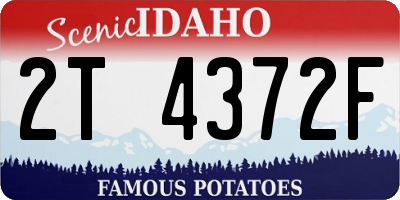 ID license plate 2T4372F