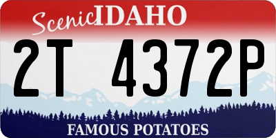 ID license plate 2T4372P