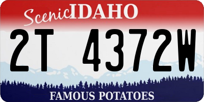 ID license plate 2T4372W