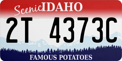 ID license plate 2T4373C