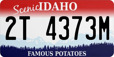 ID license plate 2T4373M
