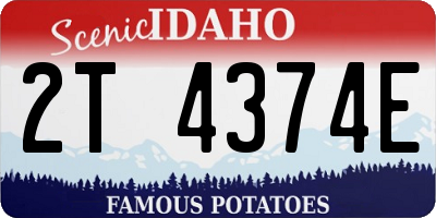 ID license plate 2T4374E