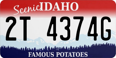 ID license plate 2T4374G