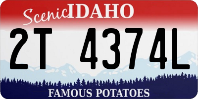 ID license plate 2T4374L