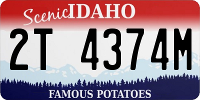 ID license plate 2T4374M