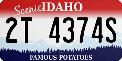 ID license plate 2T4374S