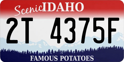 ID license plate 2T4375F