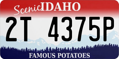 ID license plate 2T4375P