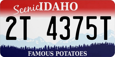 ID license plate 2T4375T