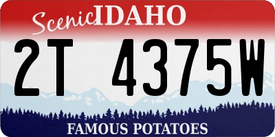 ID license plate 2T4375W