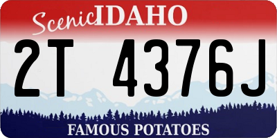ID license plate 2T4376J