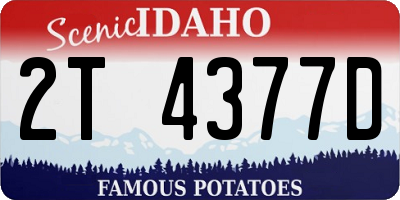 ID license plate 2T4377D