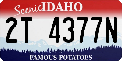 ID license plate 2T4377N