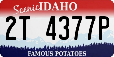 ID license plate 2T4377P