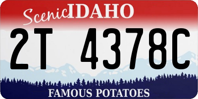 ID license plate 2T4378C