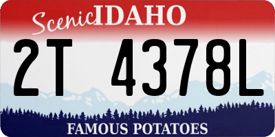 ID license plate 2T4378L