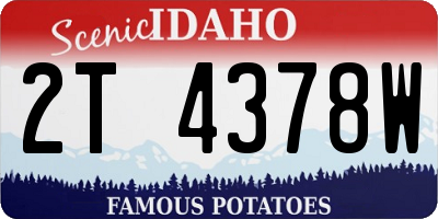 ID license plate 2T4378W