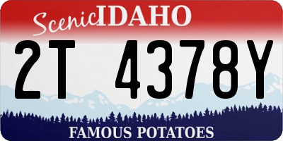 ID license plate 2T4378Y