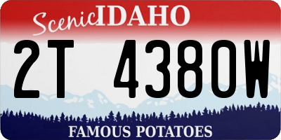 ID license plate 2T4380W