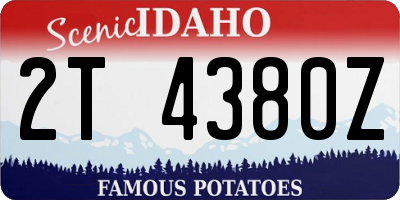 ID license plate 2T4380Z