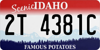 ID license plate 2T4381C