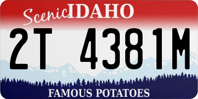 ID license plate 2T4381M