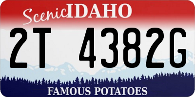 ID license plate 2T4382G