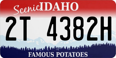 ID license plate 2T4382H