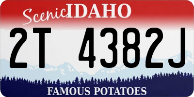 ID license plate 2T4382J