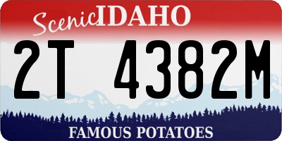 ID license plate 2T4382M