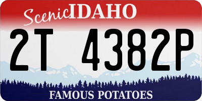 ID license plate 2T4382P