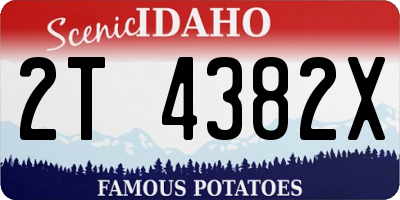 ID license plate 2T4382X