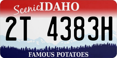 ID license plate 2T4383H