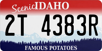 ID license plate 2T4383R
