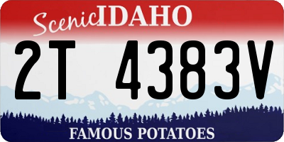 ID license plate 2T4383V