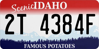 ID license plate 2T4384F