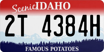 ID license plate 2T4384H