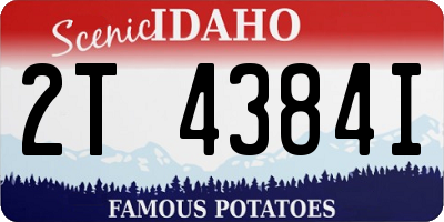 ID license plate 2T4384I