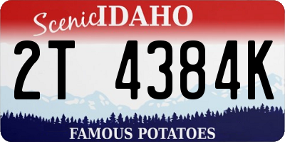 ID license plate 2T4384K